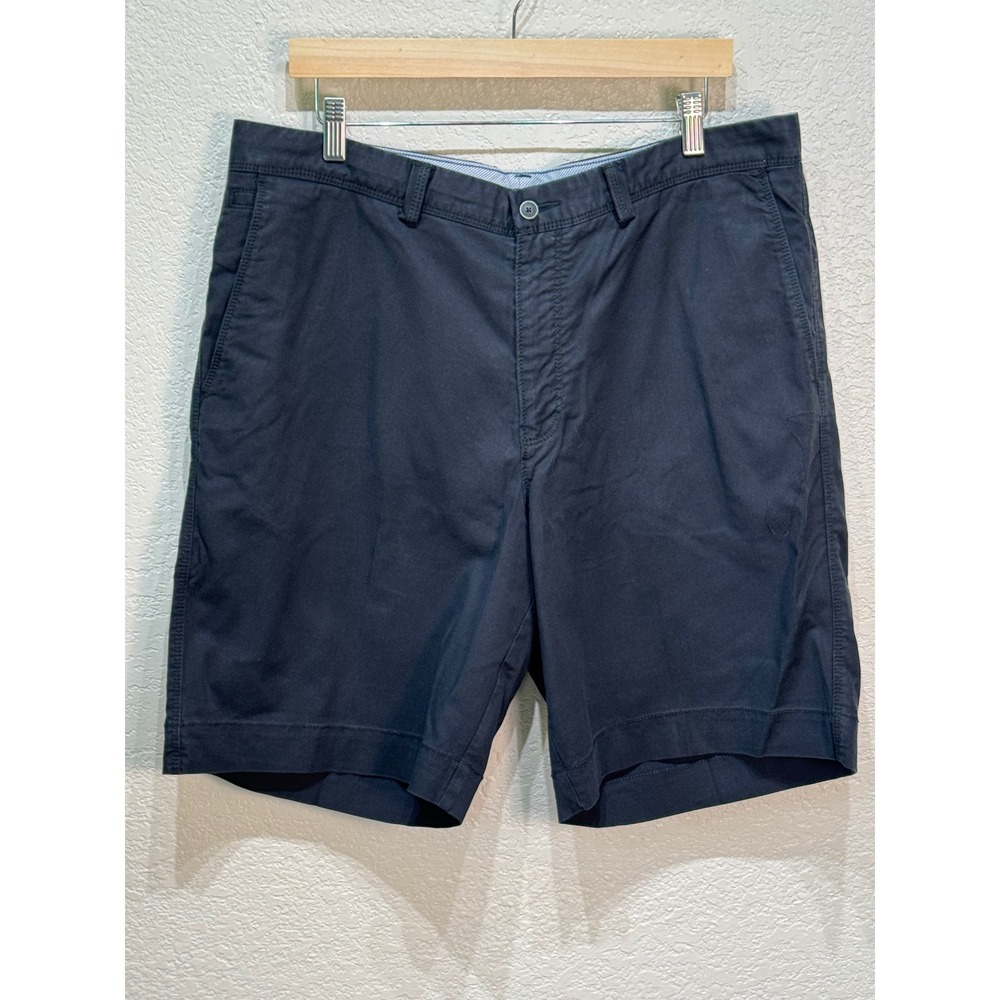 Tommy Bahama Mens 36 Navy Blue Boracay Chino Shorts Cotton Tencel Stretch Solid